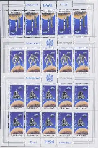 1994 EUROPA CEPT Moldawien 3 Minifotos Europa und die Entdeckungen MNH**