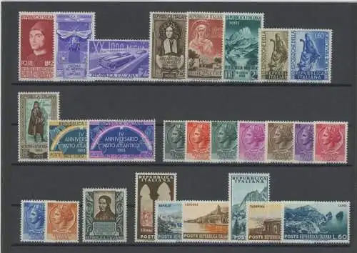 1953 Italien Republik, neue Briefmarken, Vollständiges Jahr 27 postfrisch Werte**