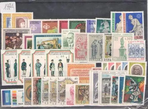 1970-1979 Italien Republik, komplette Jahrgänge 378 Werte, neue Briefmarken - postfrisch**