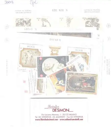 2004 Smom, komplettes Jahrgang, neue Briefmarken, 28 Werte + 3 Blatt - postfrisch**