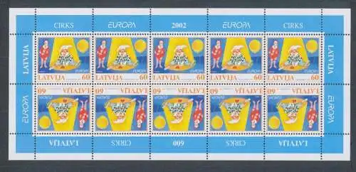 2002 EUROPA CEPT Lettland Minifol Zirkus postfrisch**