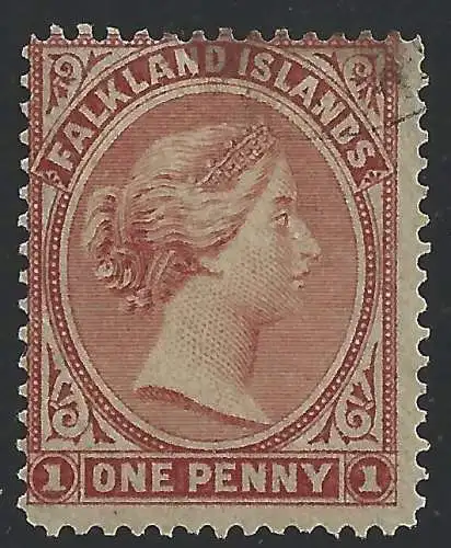 1878 FALKLAND - SG Nr. 1 1p. Claret GEBRAUCHT