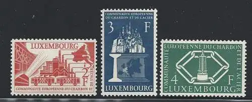 1956 Luxemburg, Yvert Nr. 511/513 EGKS - Europäische Gemeinschaft für Kohle - MNH**