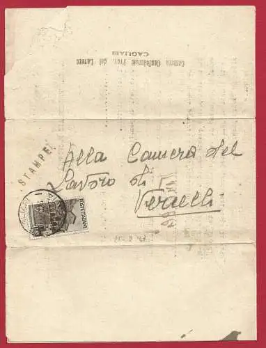 1947 Advent der Republik, Nr. 566 1 Braune Lira isoliert auf Aufdruck