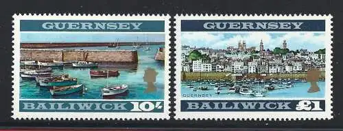 1969 GUERNSEY, Nr. 17a/18A Ansichten verschiedene Verzahnung postfrisch/**