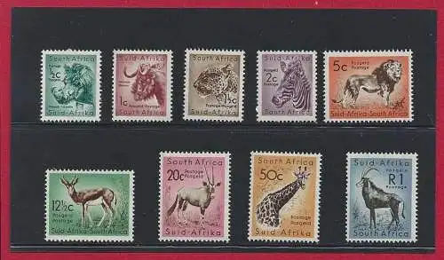 1961-62 SÜDAFRIKA ENGLISCHE KOLONIEN - Tiere - Yvert Nr. 235/243 - postfrisch **