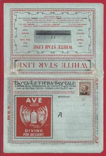 1921 KÖNIGREICH, BLP Nr. 4A 40 Cent. braun SONDERUMSCHLAG NEU Abkürzung A.Diena