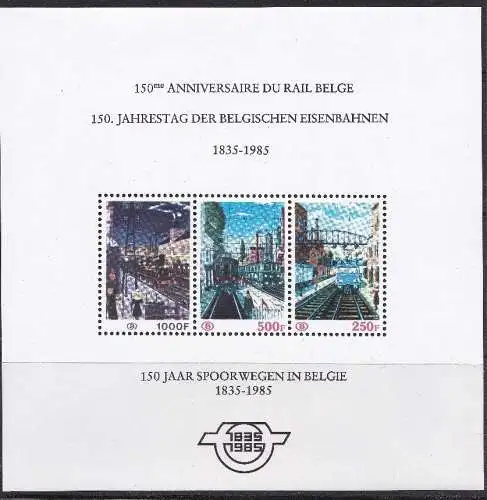 1985 Belgien - COB TRBL4 Zugblatt - Bruch MNH**
