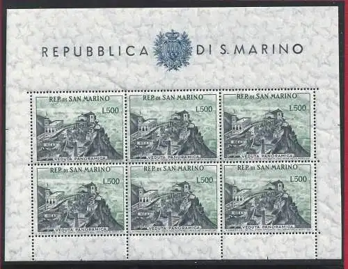 1958 SAN MARINO, BF Nr. 18 Panorama postfrisch/**