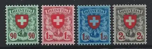 1924 SCHWEIZ - Kreuz und Schild, Nr. 208/211, 4 Werte, postfrisch**