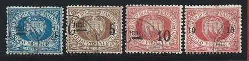 1892 SAN MARINO, Nr. 8/11 komplette Serie gebraucht