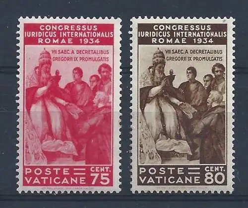 1935 VATIKAN - Rechtskongress, 2 Werte, Nr. 44/45, postfrisch **