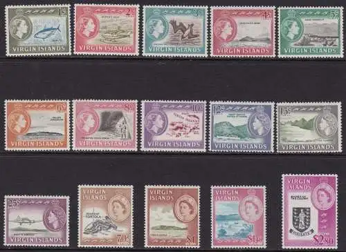 1964-68 BRITISCHE JUNGFRAUENINSELN - SG n. 178/192 15 MLH/MNH Werte */**