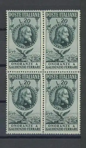 1950 REPUBLIK Briefmarken Nr. 622 Gaudenzio Ferrari 1 Wert MNH ** QUARTINA