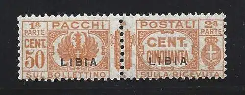 1931 LIBYSCHEN, Postpakete, Nr. 25, 50c. orange, postfrisch**, Signatur E.Diena