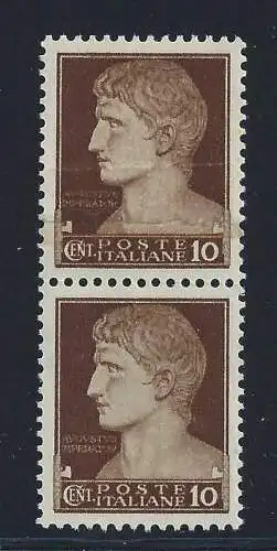 1929 Italien - Königreich, Nr. 245e, Kaiserlich 10 Cent. braun, postfrisch ** Beilagenpapier