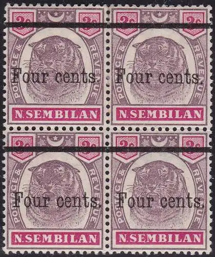 1900 NEGRI SCOMPILAN, SG 17 Viererblock postfrisch (2) / mlh (2)