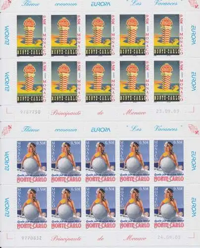 2004 EUROPA CEPT Monaco Minifogli Le Vacanze MNH**