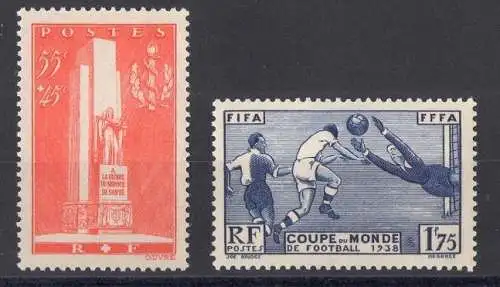 1938 FRANKREICH - Nr. 395-396 2 val postfrisch/**