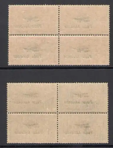 1927 FRANKREICH - Luftpost Nr. 1/2 2 Werte Block von vier - MNH** - Selten