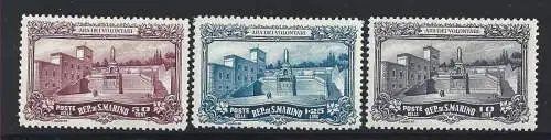 1927 SAN MARINO, Ara dei Volontari - Nr. 134/136 - 3 Werte - MH*