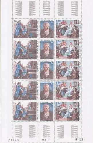 1981 MONACO, Nr. 1270/1272 Minifil mit 10 mnh Werten**