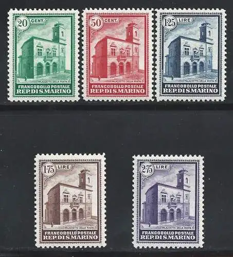 1932 SAN MARINO, Nr. 159/163 5 MH/* Werte