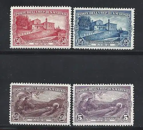 1928 SAN MARINO, Nr. 137/140 4 MH/* Werte