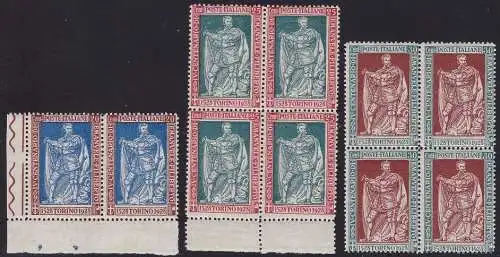 1928 Italien - Königreich, Nr. 230/232 Emanuele Filiberto, seltene Verzahnung, gezahnt 13 1/2 - mnh**