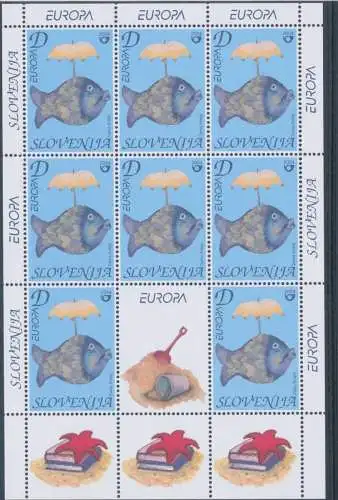 2004 EUROPA CEPT Slowenien Minifil von 8 Val Le vacacaciones MNH**