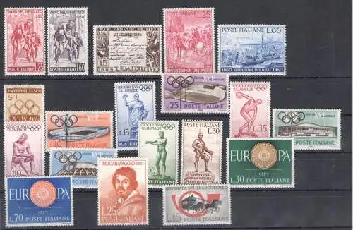 1960 Italien Republik, Vollständiges Jahr - 19 Werte - postfrisch**