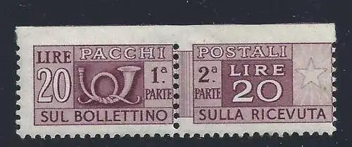 1946 Italien - Republik, Postpakete Nr. 74 NICHT GEZAHNT HOCH MNH**