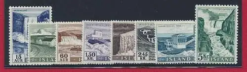 1956 ISLAND, Nr. 261/268 - 8 Werte - Wasserfälle - postfrisch**