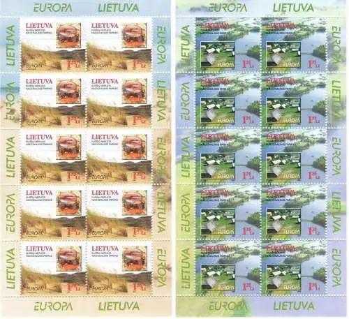 1999 EUROPA CEPT Litauen/Lietuva 2 Mini-Fogli 10 Val Naturparks postfrisch**