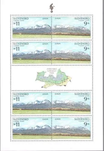 1999 EUROPA CEPT Slowakei/Slovensko 1Minifoglio 4 cp Naturparks postfrisch**