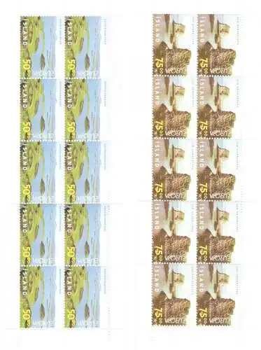 1999 EUROPA CEPT Island 2 Broschüren/Booklets Naturparks postfrisch**