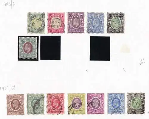 1904-08 OSTAFRIKA UND UGANDA - SG Nr. 17/23+34/40 13 Werte