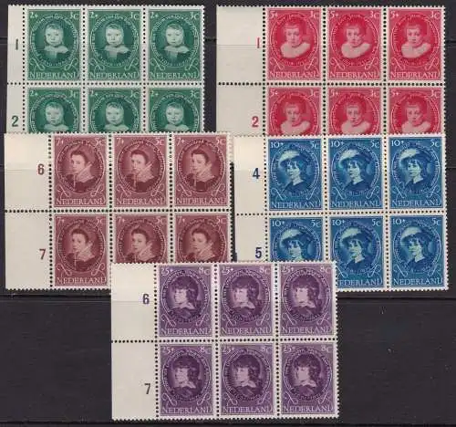 1955 NIEDERLÄNDISCH - Maler - Nr. 644/648 5 MNH/** SECHSBLOCK