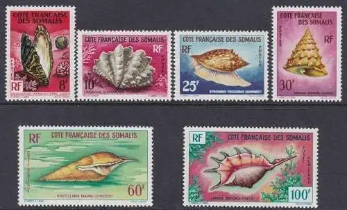 1962 COTE DES SOMALIS - Yvert n. 311/314 + PA 31/32 6 MNH/** Werte