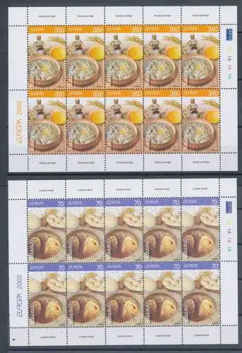 2005 EUROPA CEPT Armenien 2 Minifili mit 10 Werten Gastronomie postfrisch**