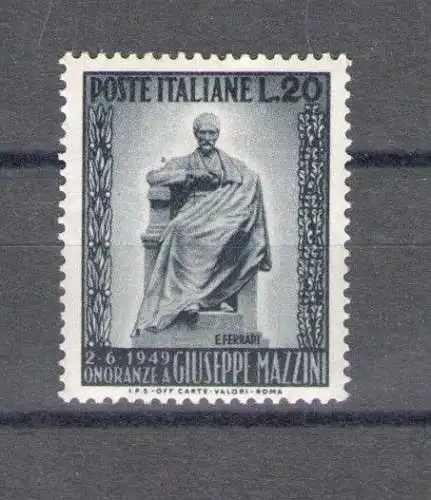 1949 Italien - Republik, Mazzini 1 Wert, Nr. 604 - postfrisch**