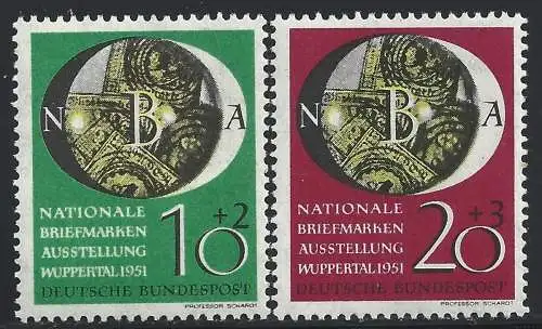 1951 DEUTSCHLAND - Nr. 27/28 Wuppertal postfrisch/**