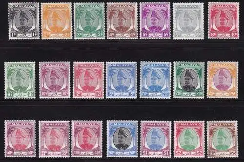 1949-55 Malaysische Staaten SELANGOR - SG 90/110 Set mit 21 MLH/*