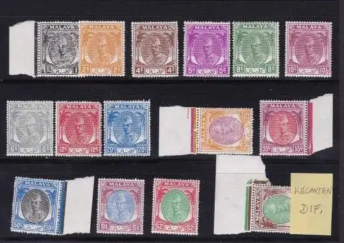 1949-55 Malaysische Staaten - Menge Sets (10) nicht fertiggestellt + Kedah postfrisch/** £ 1.275