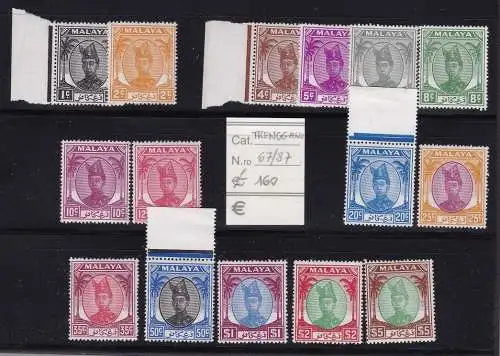 1949-55 Malaysische Staaten - Menge Sets (10) nicht fertiggestellt + Kedah postfrisch/** £ 1.275