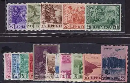 1943 Montenegro Occ. Italienisch, Nr. 60/69 + A 26/31 16 MNH/** Werte