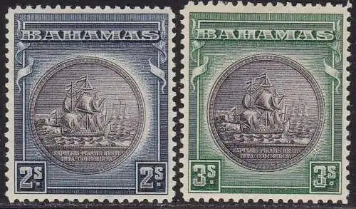 1931 BAHAMAS, SG 131/132a großes Siegel postfrisch/**