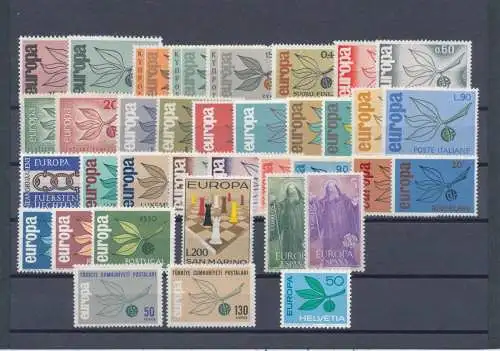 1965 EUROPA CEPT, komplettes Jahr, neue Briefmarken, 19 Länder 36 Werte, postfrisch**