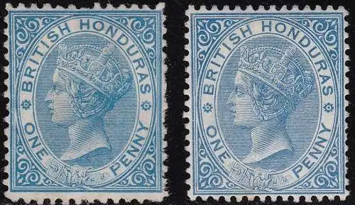 1872-78 BRITISCH HONDURAS, SG 5+11 2 Werte UNBENUTZT