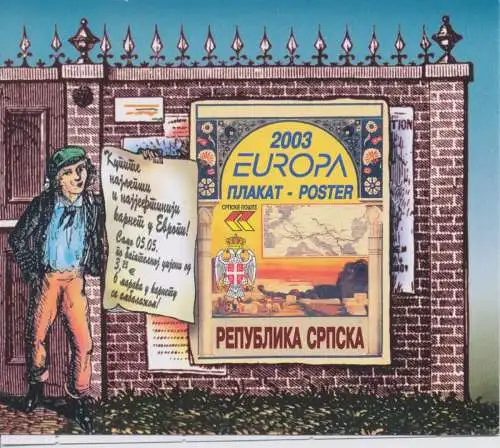 2003 EUROPA CEPT Bosnien-Serbien Kunstheft-Plakate postfrisch**